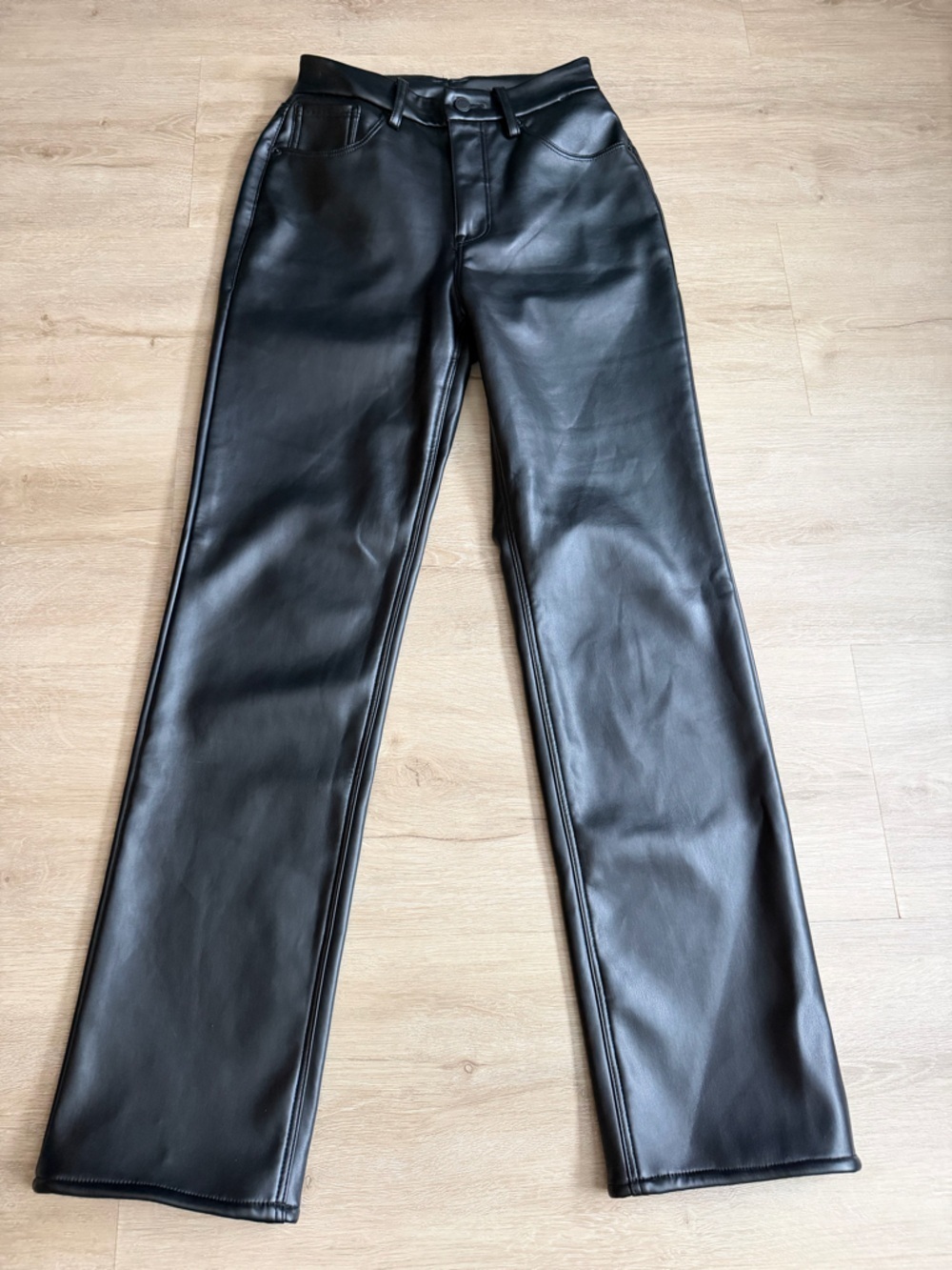 Good American Good Boy Faux Leather Pants 8
